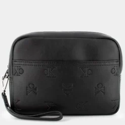 ALL OVER PRINT EMBOSS ZIP POUCH- PICCOLA PELLETTERIA NERO 12066-0GK