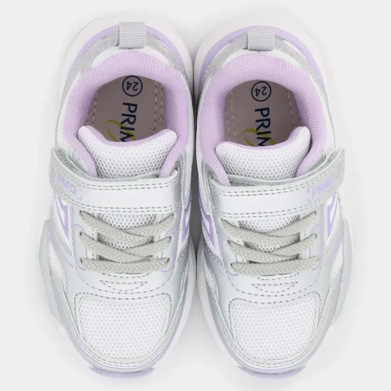 B&G SUPERMEGA- SNEAKERS BIANCO/ARGENTO-AMETISTA PUP 79580