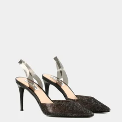 BLACK- SANDALI CRYSTAL TRASPARENTE LUCYLE