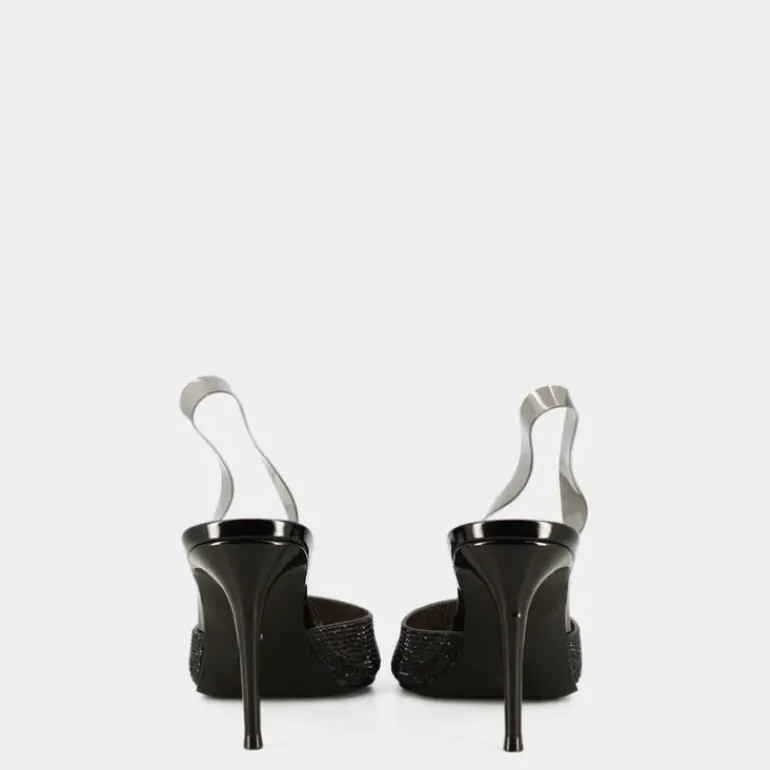 BLACK- SANDALI CRYSTAL TRASPARENTE LUCYLE