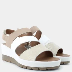 CLAIRE- SANDALI PLATINO/BIANCO 7664644