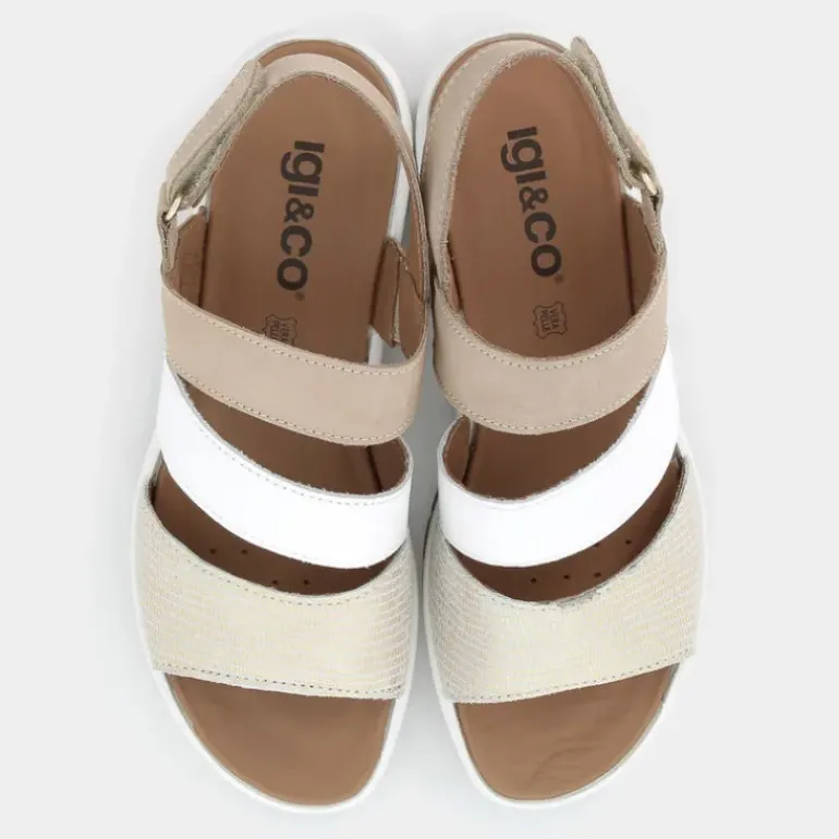 CLAIRE- SANDALI PLATINO/BIANCO 7664644