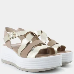 CLEA- SANDALI PLATINO/BEIGE 7667100