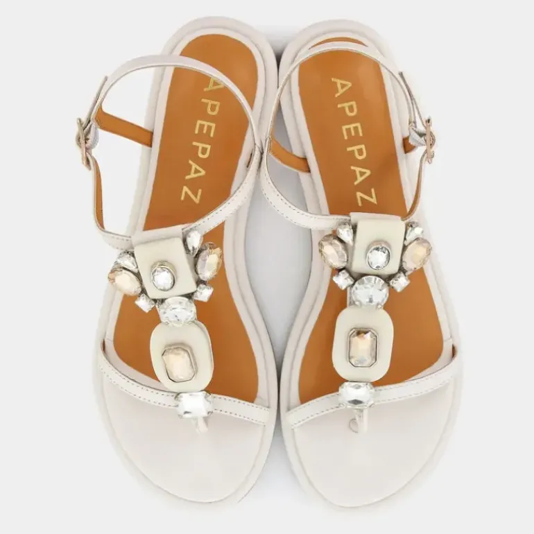 FEDORA- SANDALI BIANCO S4FLAT01
