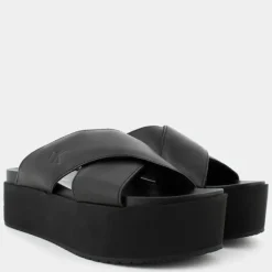 FLATFORM CROSS MG UC- SANDALI Triple Black YW0YW013490GT