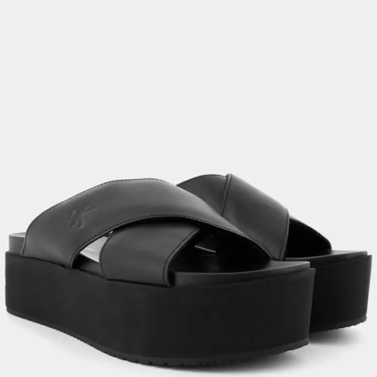 FLATFORM CROSS MG UC- SANDALI Triple Black YW0YW013490GT