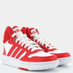 HOOPS 3.0 MID K- SPORTIVE ftwr white/better scarlet/better scarlet IG3718