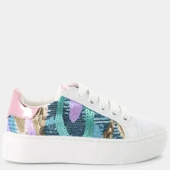 KRUG- SNEAKERS BIANCO PAILETTES MULTICOLOR AG16025
