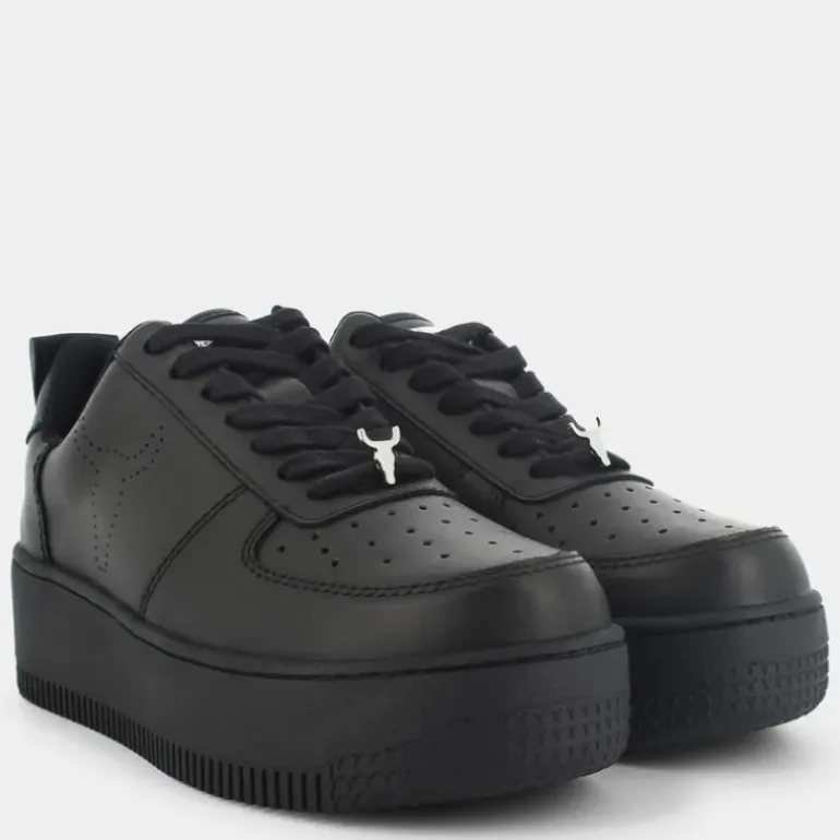 LEATHER- SNEAKERS NERO RACERR
