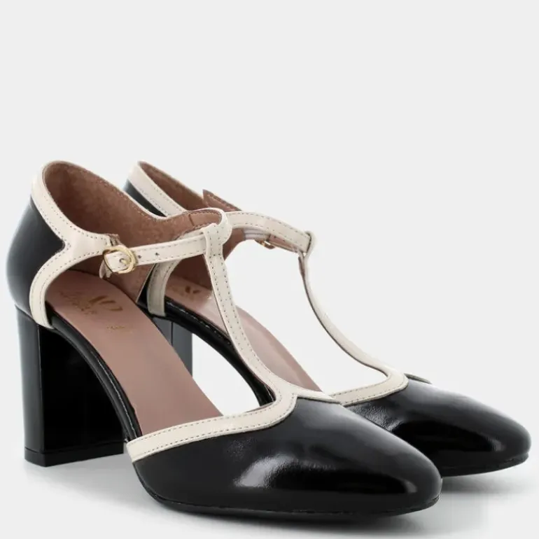 NAPLAK- DECOLLETÈ NERO/CREMA CC-I24D-05