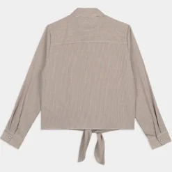 ONLLECEY LS KNOT SHIRT- T-SHIRT Toasted Coconut 15195910
