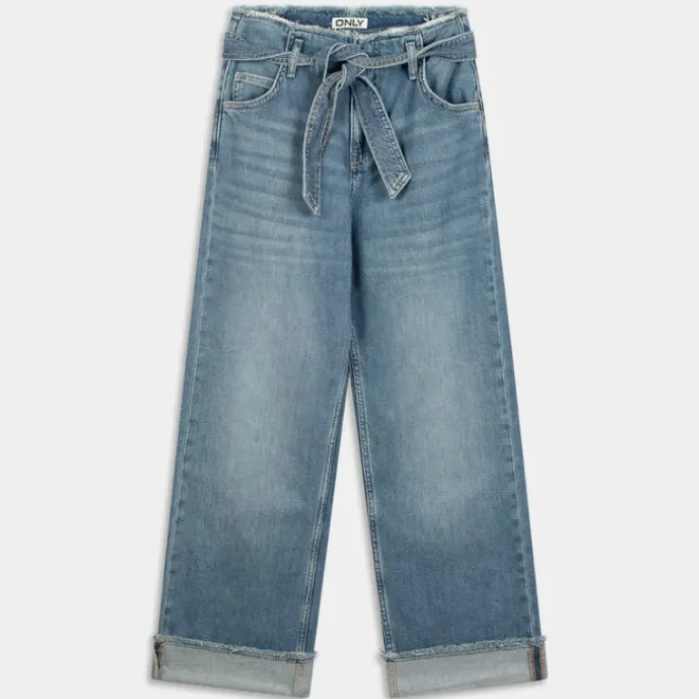 ONLMADDIE EX HW WIDE BELT FOLD UP- PANTALONI BLU 15298093