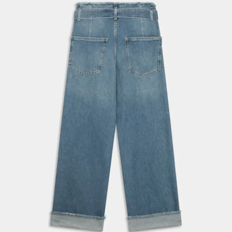 ONLMADDIE EX HW WIDE BELT FOLD UP- PANTALONI BLU 15298093