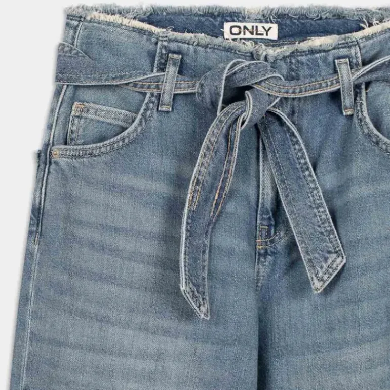 ONLMADDIE EX HW WIDE BELT FOLD UP- PANTALONI BLU 15298093