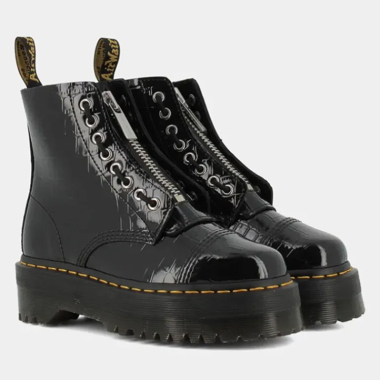PATENT LAMPER CROC- SCARPONCINI BLACK SINCLAIR