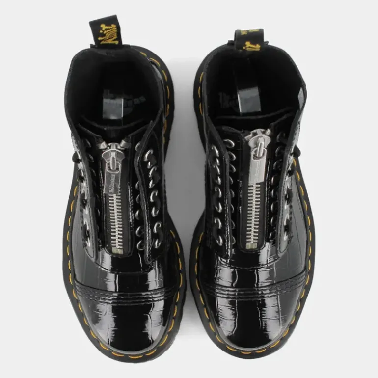 PATENT LAMPER CROC- SCARPONCINI BLACK SINCLAIR