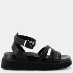 POLA CROSS- SANDALI NERO PLS90661