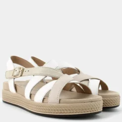 SANDALI BIANCO/ORO IM-E24D-25