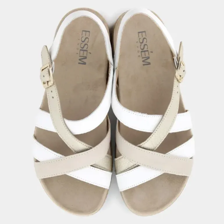 SANDALI BIANCO/ORO IM-E24D-25