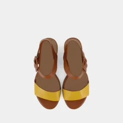 SANDALI GIALLO/CUOIO E218654D
