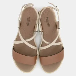SANDALI MARRONE/PLATINO E410462D
