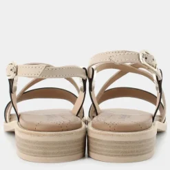 SANDALI MARRONE/PLATINO E410462D