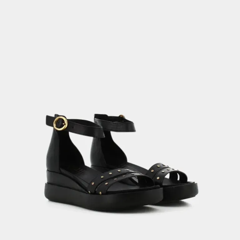 SANDALI NERO OL-E23D-06