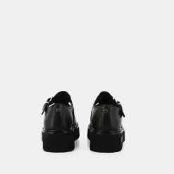 SANDAL W LEATHER BLACK- STRINGATE NERO CLW362600