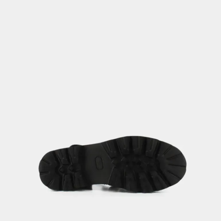SANDAL W LEATHER BLACK- STRINGATE NERO CLW362600