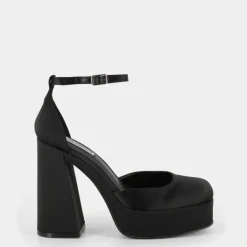SATIN- DECOLLET&Egrave; BLACK SATIN LONDYN