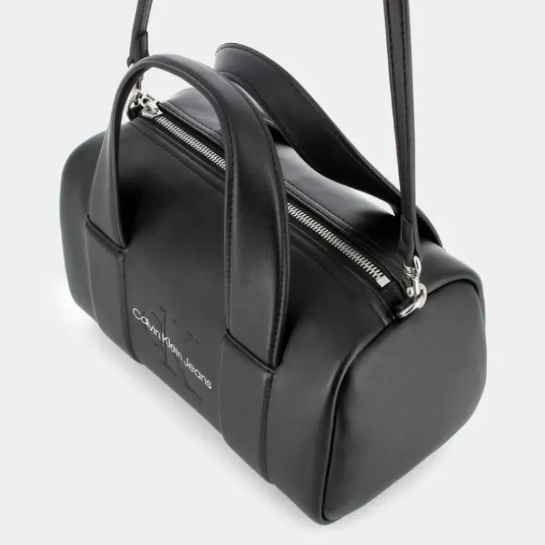 SCULPTED SQUARE BARREL BAG MONO- BORSE BLACK 12378-0GQ