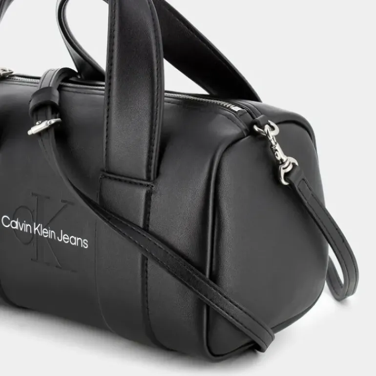 SCULPTED SQUARE BARREL BAG MONO- BORSE BLACK 12378-0GQ
