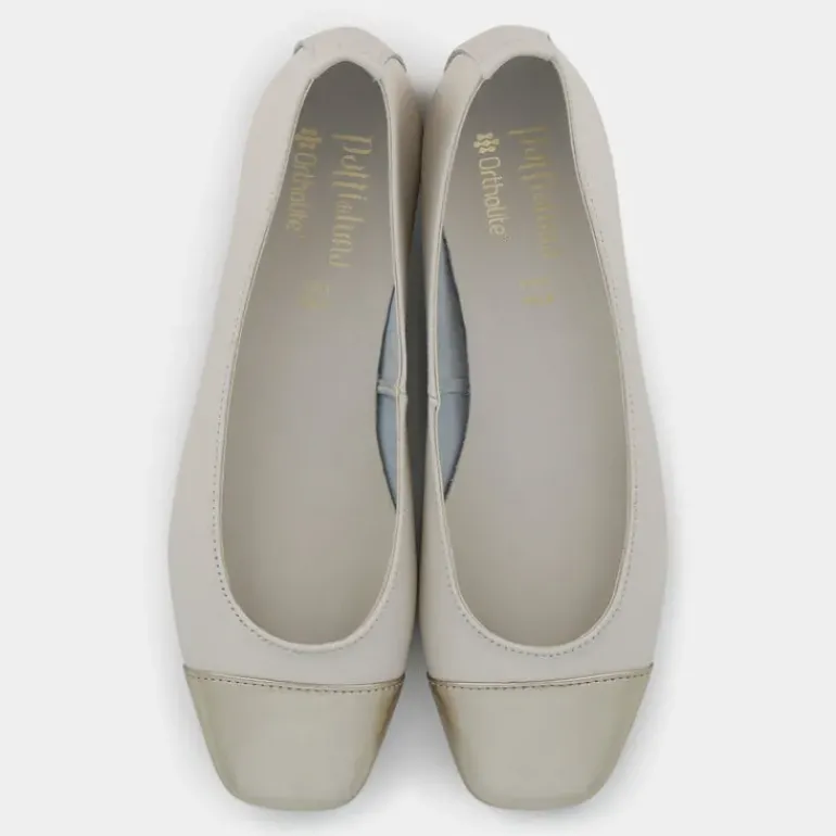 SIMONA- BALLERINA OFF WHITE/PLATINO GI-E25D-01