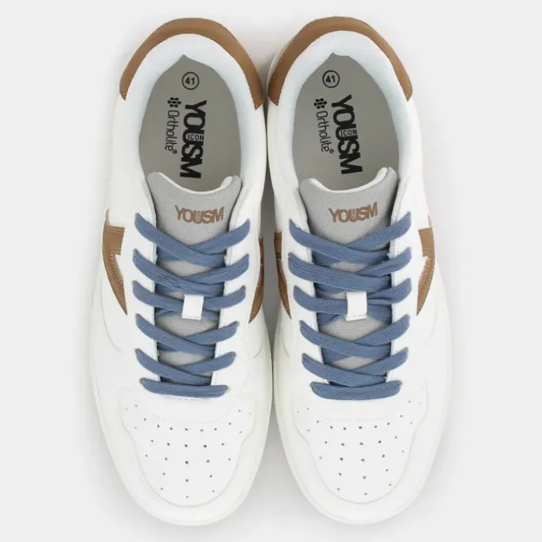 SNEAKERS BIANCO + MARRONE + CELESTE HZ-E25U-01