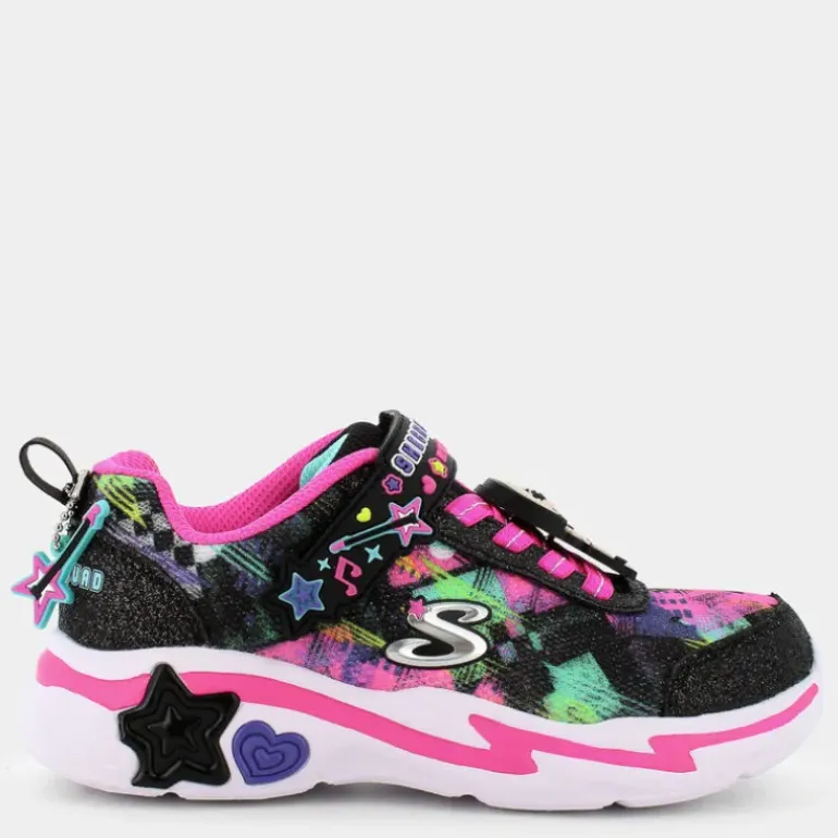 SNUGGLE SNEAKS - SKECH SQUAD- SPORTIVE BLACK SPARKLE/MULTI 302214L