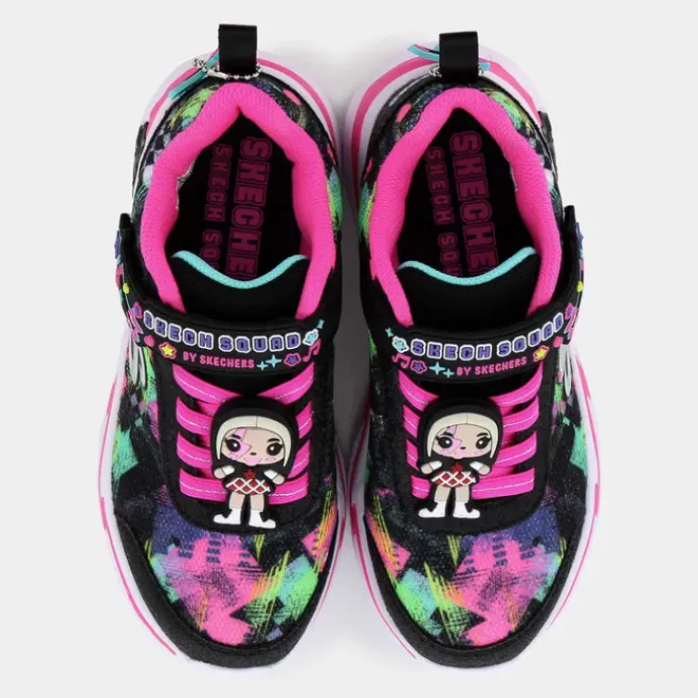 SNUGGLE SNEAKS - SKECH SQUAD- SPORTIVE BLACK SPARKLE/MULTI 302214L