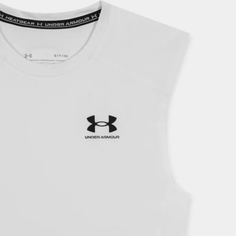 UA HG Armour Comp LS- T-SHIRT BIANCO 1361522