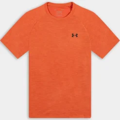 UA TECH TEXTURED SS- T-SHIRT FIRE/ARES RED 1382796