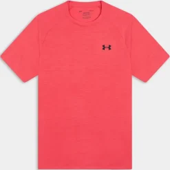 UA TECH TEXTURED SS- T-SHIRT ROSSO 1382796
