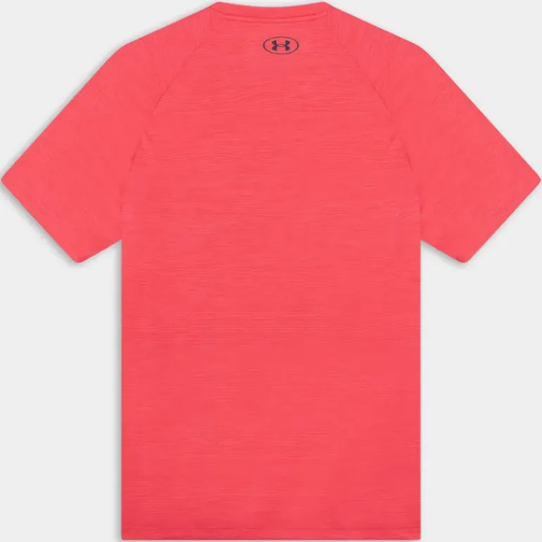 UA TECH TEXTURED SS- T-SHIRT ROSSO 1382796