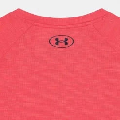 UA TECH TEXTURED SS- T-SHIRT ROSSO 1382796