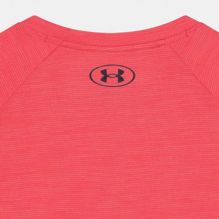 UA TECH TEXTURED SS- T-SHIRT ROSSO 1382796