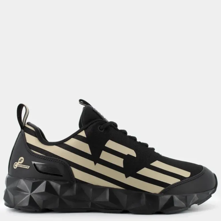 XK433- SNEAKERS TRIPLE BL+LIGHT GOLD X8X217