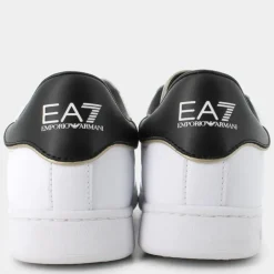 XK346- SNEAKERS WHITE+BLACK+GOLD X8X102.