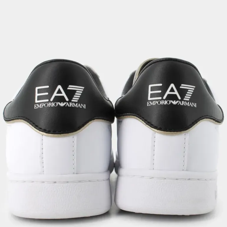 XK346- SNEAKERS WHITE+BLACK+GOLD X8X102.