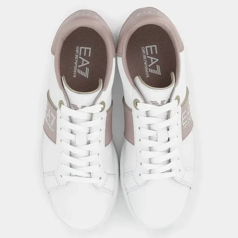 XK346- SNEAKERS WHITE+FAWN+GOLD X8X102