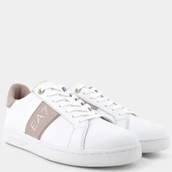 XK346- SNEAKERS WHITE+FAWN+GOLD X8X102
