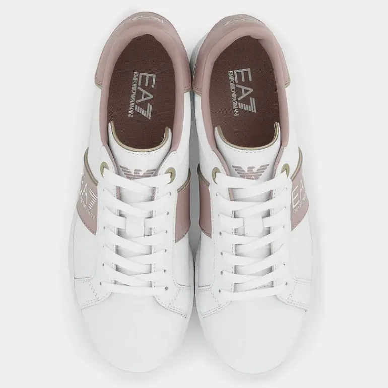 XK346- SNEAKERS WHITE+FAWN+GOLD X8X102